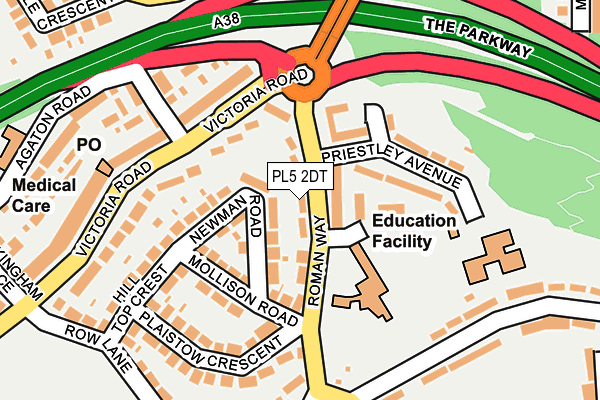 PL5 2DT map - OS OpenMap – Local (Ordnance Survey)