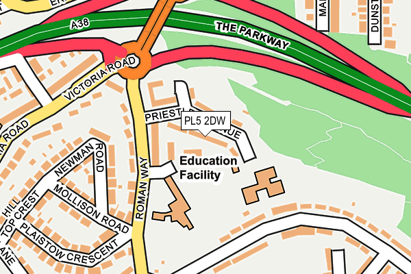 PL5 2DW map - OS OpenMap – Local (Ordnance Survey)