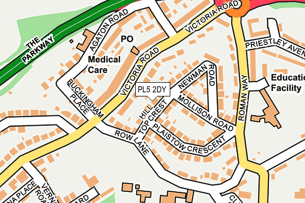 PL5 2DY map - OS OpenMap – Local (Ordnance Survey)