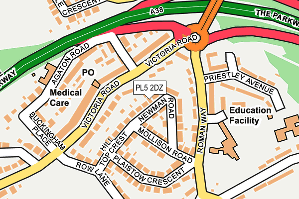 PL5 2DZ map - OS OpenMap – Local (Ordnance Survey)