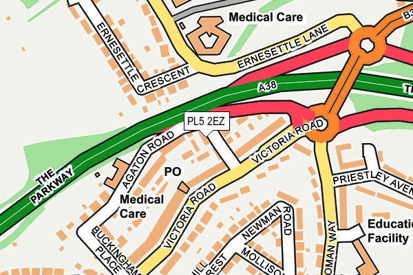 PL5 2EZ map - OS OpenMap – Local (Ordnance Survey)