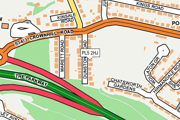 PL5 2HJ map - OS OpenMap – Local (Ordnance Survey)