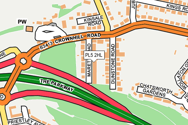 PL5 2HL map - OS OpenMap – Local (Ordnance Survey)