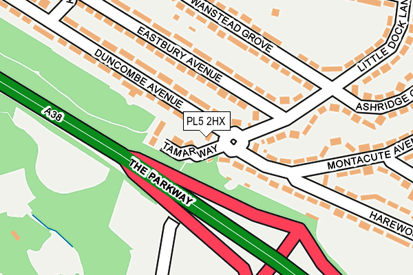 PL5 2HX map - OS OpenMap – Local (Ordnance Survey)