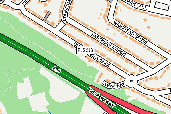 PL5 2JS map - OS OpenMap – Local (Ordnance Survey)