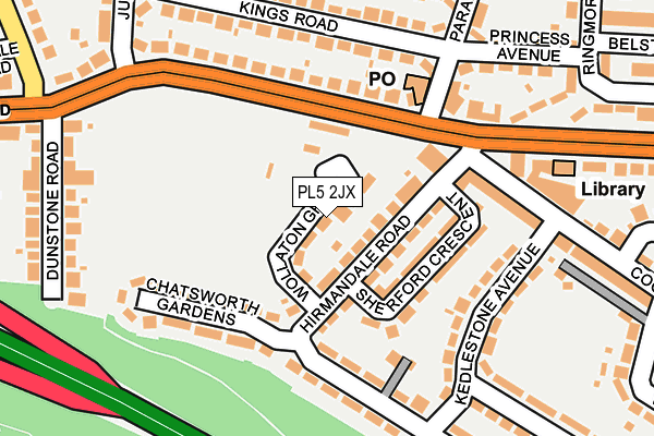 PL5 2JX map - OS OpenMap – Local (Ordnance Survey)