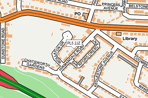 PL5 2JZ map - OS OpenMap – Local (Ordnance Survey)