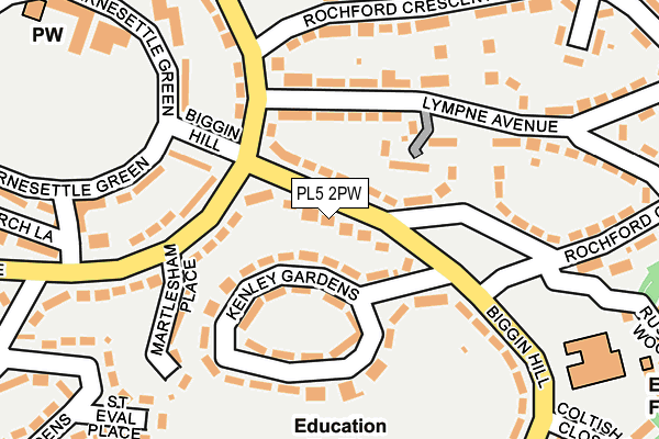 PL5 2PW map - OS OpenMap – Local (Ordnance Survey)