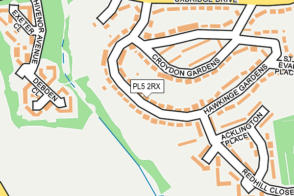 PL5 2RX map - OS OpenMap – Local (Ordnance Survey)