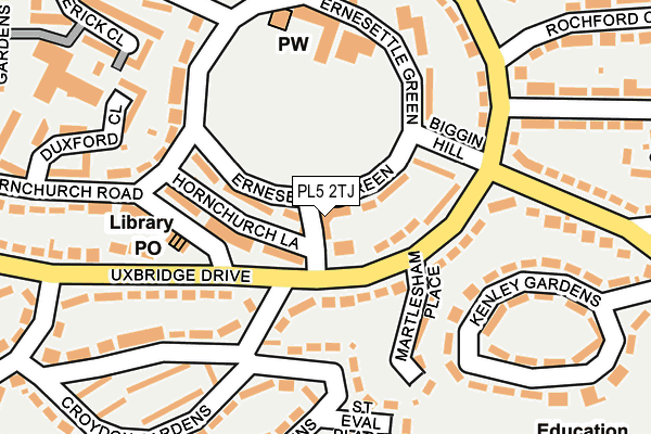 PL5 2TJ map - OS OpenMap – Local (Ordnance Survey)