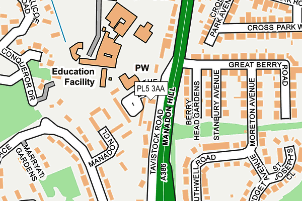 PL5 3AA map - OS OpenMap – Local (Ordnance Survey)