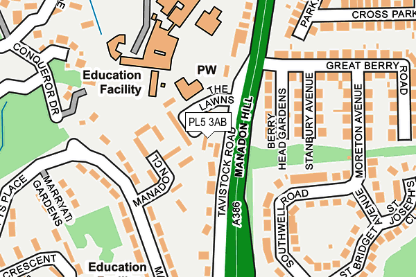 PL5 3AB map - OS OpenMap – Local (Ordnance Survey)