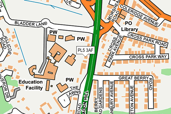 PL5 3AF map - OS OpenMap – Local (Ordnance Survey)