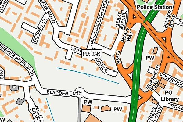 PL5 3AR map - OS OpenMap – Local (Ordnance Survey)