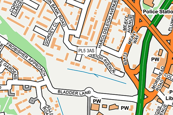 PL5 3AS map - OS OpenMap – Local (Ordnance Survey)