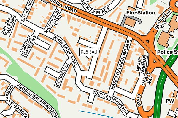 PL5 3AU map - OS OpenMap – Local (Ordnance Survey)