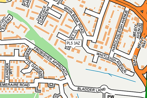PL5 3AZ map - OS OpenMap – Local (Ordnance Survey)