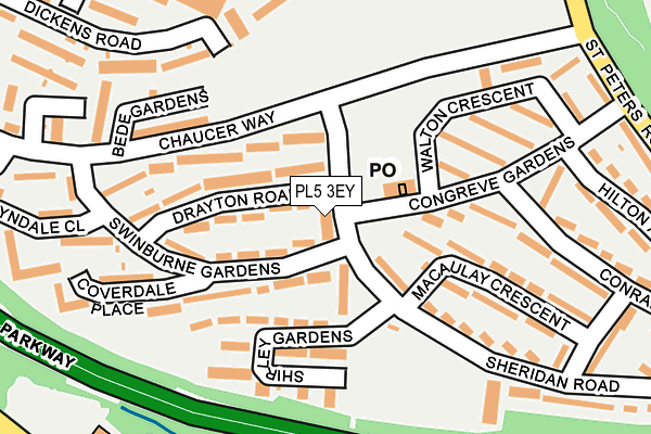 PL5 3EY map - OS OpenMap – Local (Ordnance Survey)