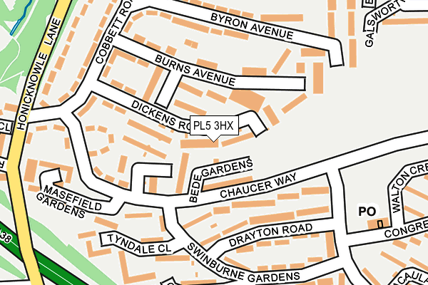 PL5 3HX map - OS OpenMap – Local (Ordnance Survey)