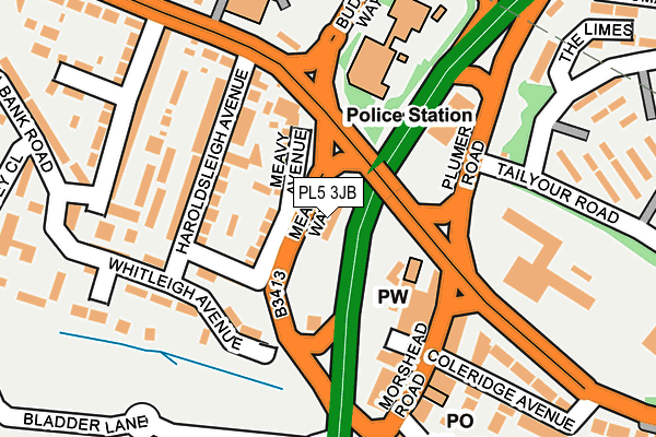 PL5 3JB map - OS OpenMap – Local (Ordnance Survey)