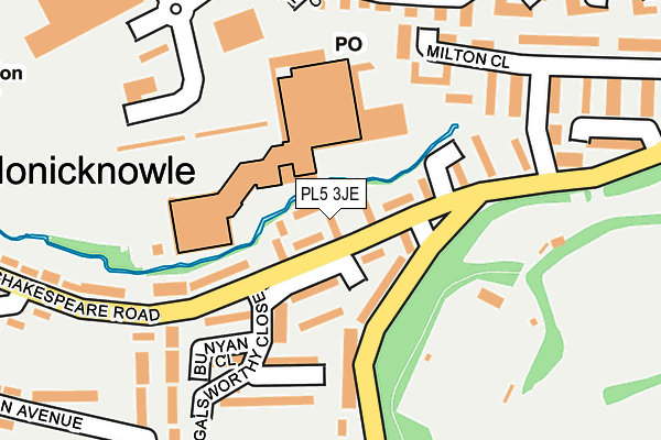 PL5 3JE map - OS OpenMap – Local (Ordnance Survey)