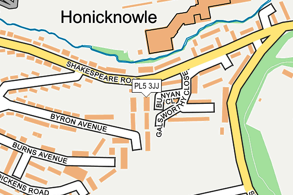 PL5 3JJ map - OS OpenMap – Local (Ordnance Survey)