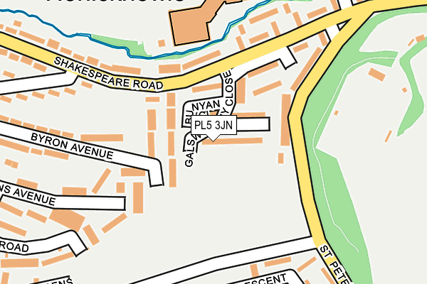 PL5 3JN map - OS OpenMap – Local (Ordnance Survey)