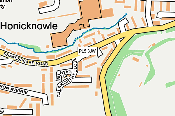 PL5 3JW map - OS OpenMap – Local (Ordnance Survey)