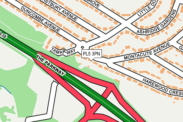 PL5 3PN map - OS OpenMap – Local (Ordnance Survey)