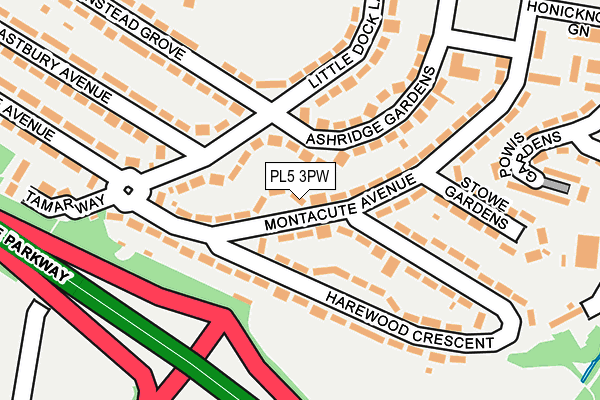 PL5 3PW map - OS OpenMap – Local (Ordnance Survey)