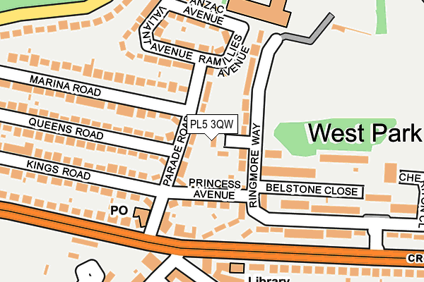 PL5 3QW map - OS OpenMap – Local (Ordnance Survey)