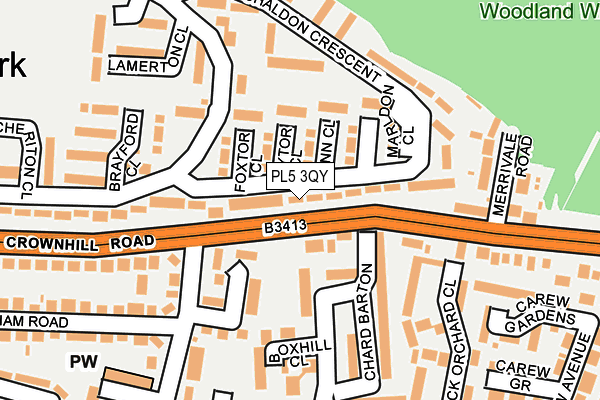 PL5 3QY map - OS OpenMap – Local (Ordnance Survey)