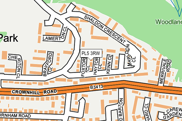 PL5 3RW map - OS OpenMap – Local (Ordnance Survey)