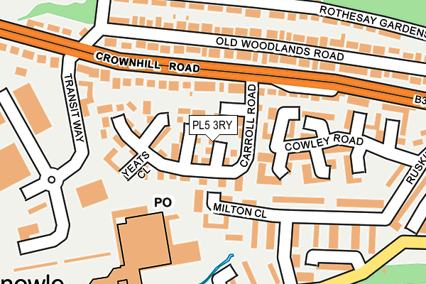 PL5 3RY map - OS OpenMap – Local (Ordnance Survey)