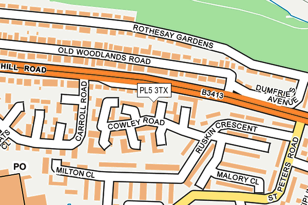 PL5 3TX map - OS OpenMap – Local (Ordnance Survey)