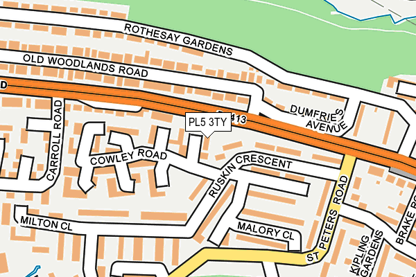 PL5 3TY map - OS OpenMap – Local (Ordnance Survey)