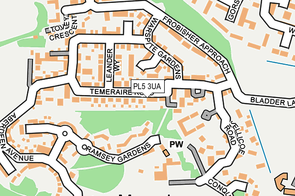 PL5 3UA map - OS OpenMap – Local (Ordnance Survey)