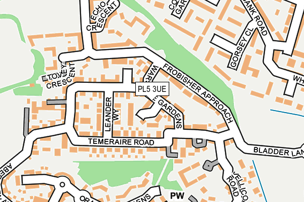 PL5 3UE map - OS OpenMap – Local (Ordnance Survey)