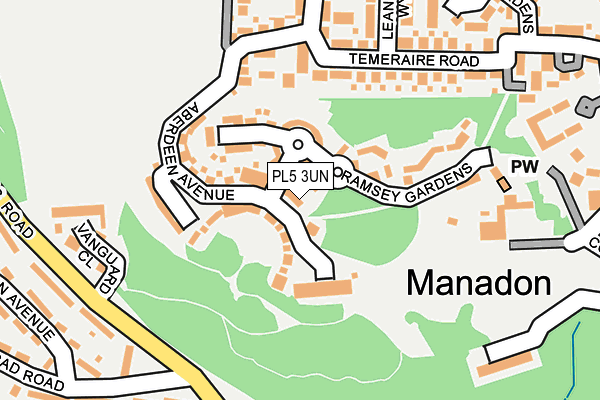 PL5 3UN map - OS OpenMap – Local (Ordnance Survey)