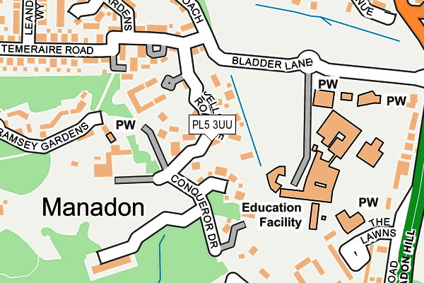 PL5 3UU map - OS OpenMap – Local (Ordnance Survey)