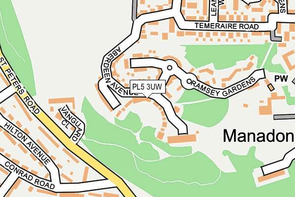 PL5 3UW map - OS OpenMap – Local (Ordnance Survey)