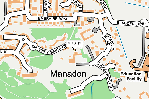 PL5 3UY map - OS OpenMap – Local (Ordnance Survey)