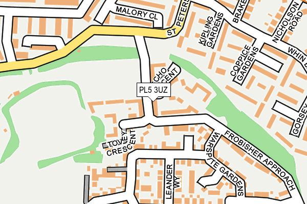 PL5 3UZ map - OS OpenMap – Local (Ordnance Survey)
