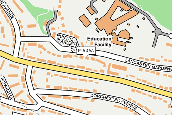 PL5 4AA map - OS OpenMap – Local (Ordnance Survey)
