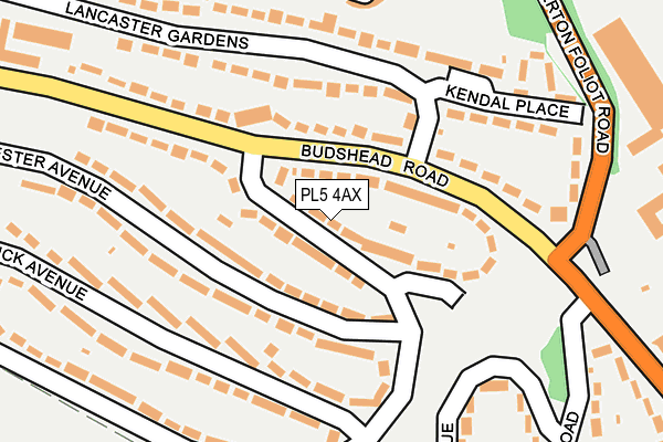 PL5 4AX map - OS OpenMap – Local (Ordnance Survey)