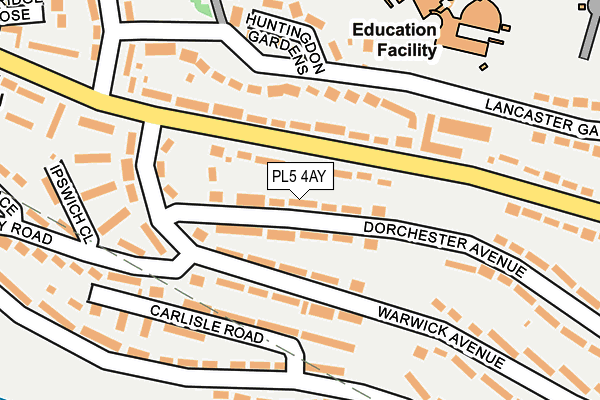 PL5 4AY map - OS OpenMap – Local (Ordnance Survey)