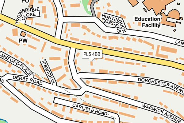 PL5 4BB map - OS OpenMap – Local (Ordnance Survey)