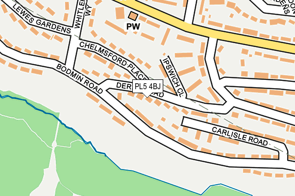 PL5 4BJ map - OS OpenMap – Local (Ordnance Survey)