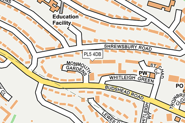 PL5 4DB map - OS OpenMap – Local (Ordnance Survey)