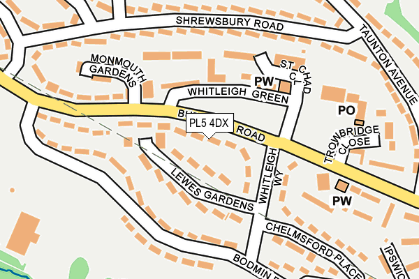 PL5 4DX map - OS OpenMap – Local (Ordnance Survey)